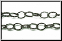 Kette "Pointed Oval", 11x8, antiksilberfb., Metall, 1m