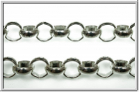 Armband, Rolo-Chain, mit Karabiner, 7mm, silberfb., Metall, 23cm