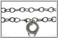 Kette, Drop-Chain, mit Karabiner u. Charm-Tr�ger, 10x8mm, silberfb., Metall, 1 Stk. (50cm)