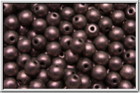 b�hm. Glasperle, rund, 4mm, pink, met., suede, 50 Stk.