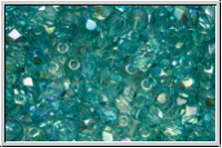B�hm. Glasschliffperle, feuerpol., 4mm, indicolite, pale, trans., AB, 50 Stk.