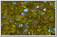B�hm. Glasschliffperle, feuerpol., 4mm, khaki, trans., AB, 50 Stk.