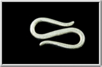 S-Haken, asymmetr., 19mm, silberfb. geb�rstet, 925er Silber, 1 Stk.