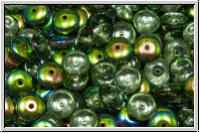 Linsen, 6x2,5mm, Loch mittig, peridot, trans., half vitrail, 50 Stk.