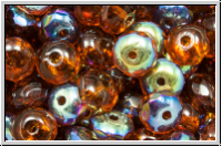 b�hm. Schliffperle, Donut, 4x6mm, topaz, trans., AB, 20 Stk.