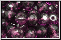 b�hm. Schliffperle, Donut, 4x6mm, amethyst, dk., trans., 20 Stk.