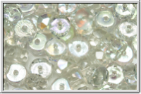 b�hm. Schliffperle, Rondell, 3x6mm, crystal, trans., AB, 25 Stk.