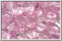 Bl�tter, 15x10mm, gewellt, side-drilled, rose, trans., 10 Stk.