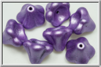 Flower "Big Bells", 10x13mm, amethyst, met., satin, 7 Stk.