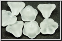 Flower "Big Bells", 10x13mm, crystal, trans., matte, 7 Stk.