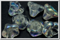 Flower "Big Bells", 10x13mm, crystal, trans., AB, 7 Stk.