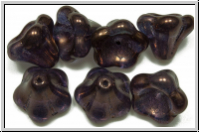Flower "Big Bells", 10x13mm, crystal, trans., vega luster, 7 Stk.