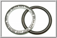 Ring "Hope, Trust, Love, Dream", flach, 35mm, antiksilberfb., Messing, 1 Stk.