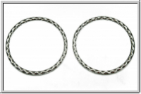 Ring "Wellenrand", flach, 31mm, silberfb., Tibetsilber, 1 Stk.