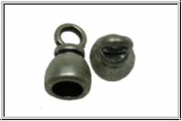 Endkappen "Glocke", 13,5x7,5mm, antiksilberfb., Messing, 2 Stk.