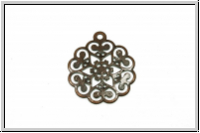 Anh�nger "Hilde", stamping, 17x15mm, antikkupferfb., Messing, 1 Stk.