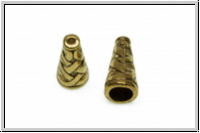 Perlenkappe (-cone) "Celtic", 18x8mm, antikgoldfb., Tibetsilber, 2 Stk.