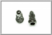 Perlenkappe (-cone) "Inka", 14x7mm, antiksilberfb., Tibetsilber, 2 Stk.
