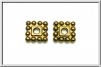 Spacer "Square Daisy", 7x1,7mm, antikgoldfb., Tibetsilber, 10 Stk.
