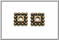 Spacer "Square Daisy", 7x1,7mm, antikkupferfb., Tibetsilber, 10 Stk.