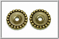 Spacer "Sonnenrad", 12x2,1mm, antikgoldfb., Tibetsilber, 10 Stk.