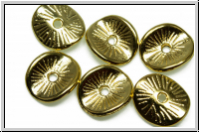 Spacer "gebogene Scheibe", 9,5x2,3mm, goldfb., Metall, 10 Stk.