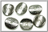 Spacer "gebogene Scheibe", 9,5x2,3mm, silberfb., Metall, 10 Stk.