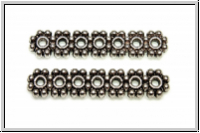 Steg "Daisy", 7-Loch, f�r Kette/Armband, 23x5mm, antiksilberfb., Tibetsilber, 1 Stk.