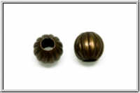 Spacer "Kugel, gerillt", 6mm, antikmessingfb., Eisen, 25 Stk.