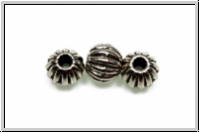Spacer "Kugel, gerillt", 6mm, antiksilberfb., Tibetsilber, 25 Stk.