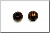 Spacer "Kugel, gerillt", 6mm, antikkupferfb., Eisen, 25 Stk.