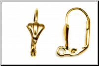 Klappbrisur "F�cher", 17x09mm, goldfb., Messing, 1 Paar
