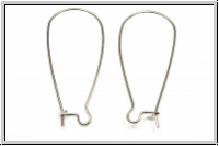 Ohrhaken "Long Loop", 32x15mm, silberfb., Messing, 1 Paar