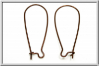 Ohrhaken "Long Loop", 32x15mm, antikkupferfb., Messing, 1 Paar