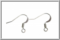 Ohrhaken "Fischhaken, flach", 16x16x0,6mm, silberfb., Messing, 1 Paar