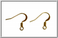 Ohrhaken "Fischhaken, flach", 16x16x0,6mm, goldfb., Messing, 1 Paar