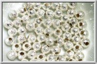 Spacer "Kugel, Stardust", 4mm, silberfb., diamantiert, Messing, 10 Stk.