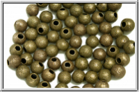 Spacer "Kugel, Stardust", 4mm, antikmessingfb., diamantiert, Messing, 10 Stk.