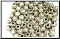 Spacer "Kugel, Stardust", 4mm, antiksilberfb., diamantiert, Messing, 10 Stk.
