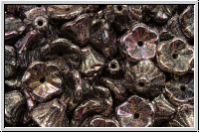 Bl�ten "Flower Cups", 5x7mm, black, op., vega luster, iris., 25 Stk.