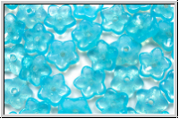 Bl�ten "Myosotis", 3x7mm, aqua, trans./opal, 50 Stk.