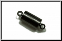 Magnetverschluss "Tonne", 16x6mm, hematitefb., Messing, 1 Stk.