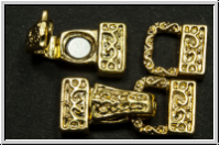 Fold over clasp "Ornament", 23x10mm, goldfb., Metall, 1 Stk.