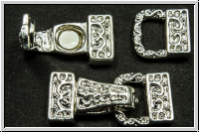 Fold over clasp "Ornament", 23x10mm, silberfb., Metall, 1 Stk.