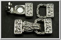 Fold over clasp "Ornament", 23x10mm, antiksilberfb., Metall, 1 Stk.