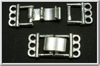 Fold over clasp "Rechteck", 25x13mm, silberfb., Metall, 1 Stk.