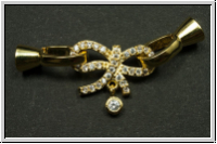 Fold over clasp "Schleife", 44x17mm, goldfb., Messing, 1 Stk.