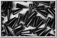 Spike Beads, 5x13mm, black, opaque, 10 Stk.