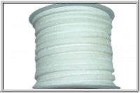Wildlederimitat-Band, 2,5x1,25mm, flach, white, 1 Spule/5m