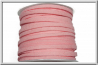 Wildlederimitat-Band, 2,5x1,25mm, flach, rose, 1 Spule/5m